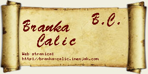 Branka Čalić vizit kartica